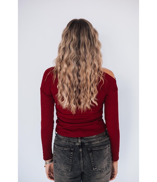 La Rebelle Top bordeaux rood | Mia