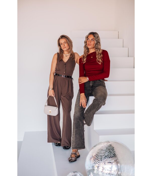 La Rebelle Top bordeaux rood | Mia