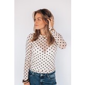 Top mesh polkadot | wit/zwart