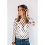 Top mesh polkadot | wit/zwart