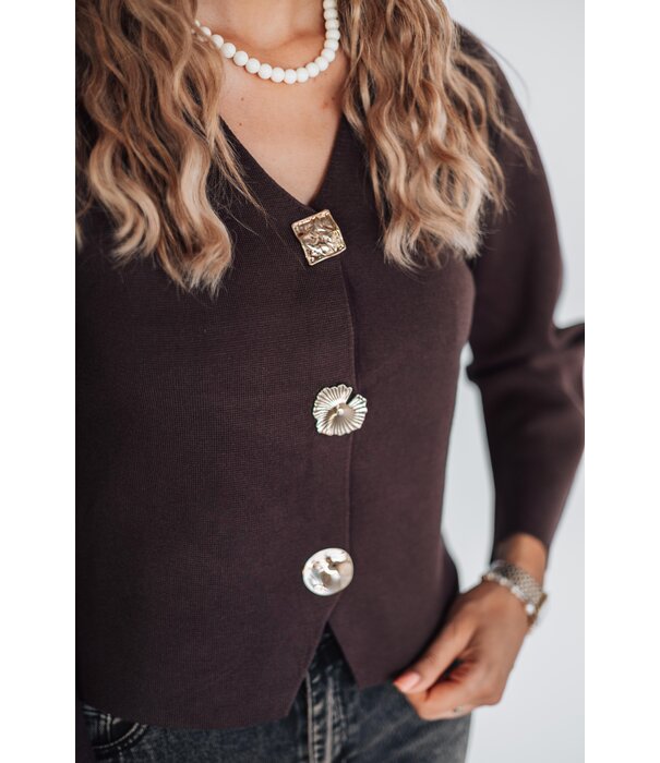La Rebelle Top bruin | Danique