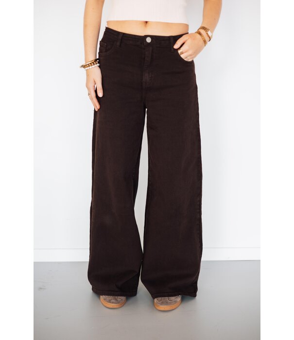 La Rebelle Jeans wide leg bruin | Jenthe