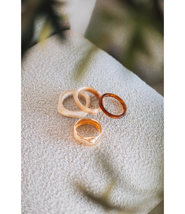 La Rebelle Bangles beige/bruin