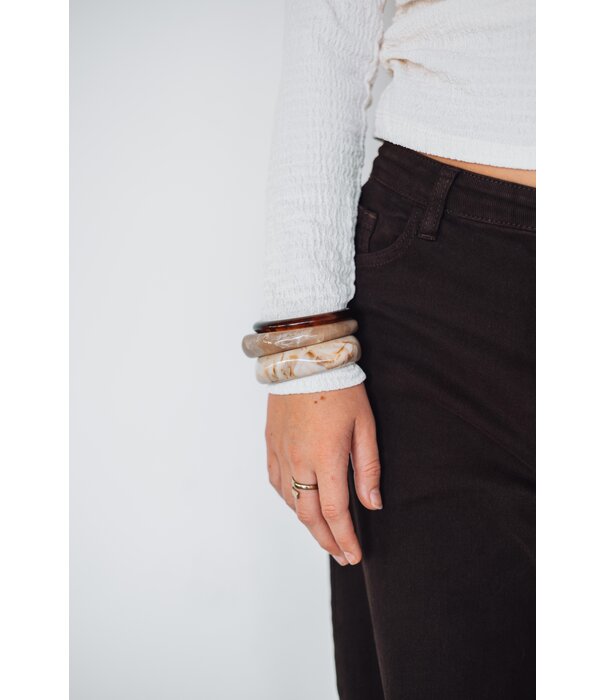 La Rebelle Bangles beige/bruin