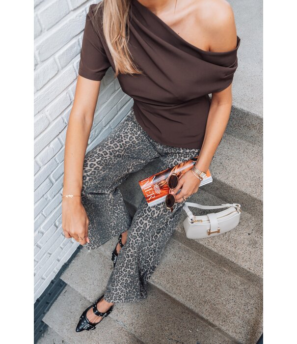 La Rebelle Top bruin | Polly