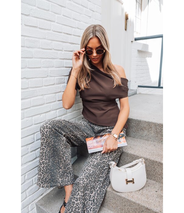La Rebelle Top bruin | Polly