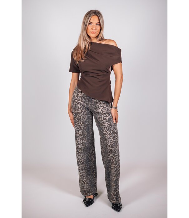 La Rebelle Top bruin | Polly