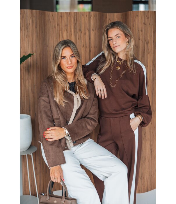 Fluresk Fluresk Lawrence top | mocha brown/black