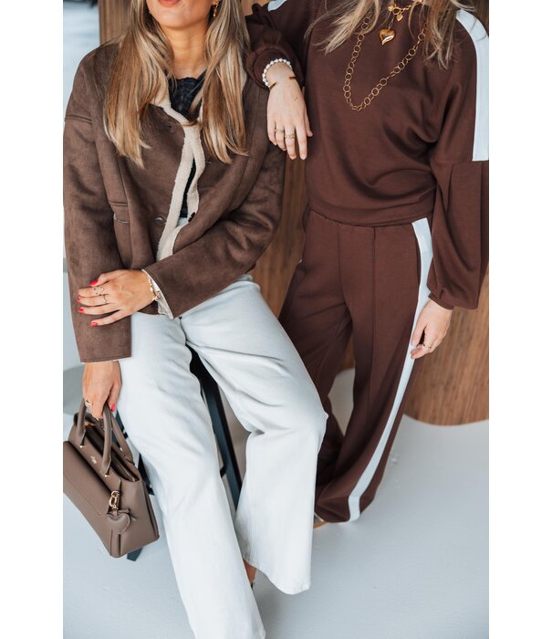 Fluresk Fluresk Lawrence top | mocha brown/black