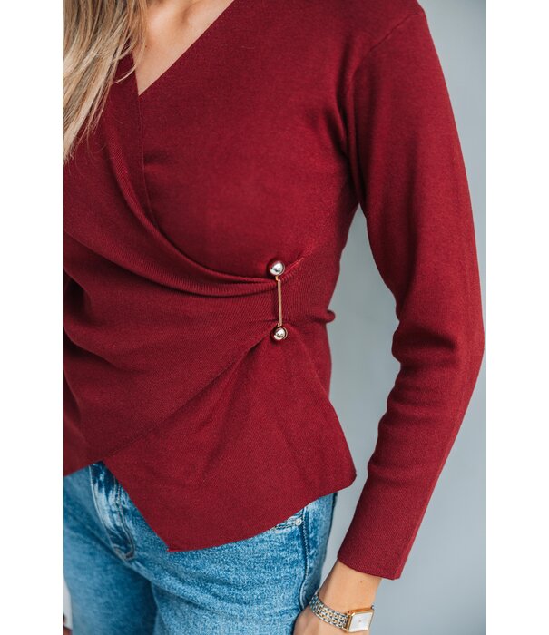 La Rebelle Top bordeaux rood | Stacy