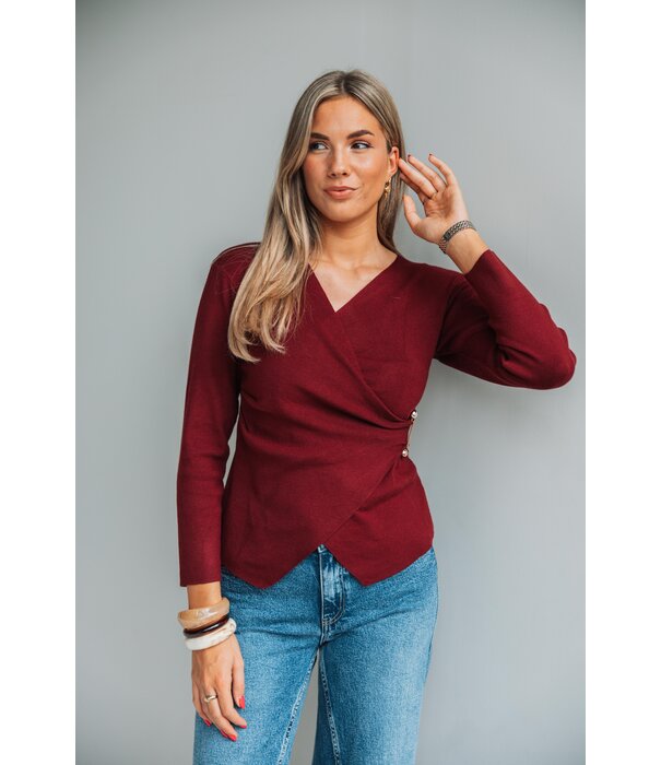 La Rebelle Top bordeaux rood | Stacy