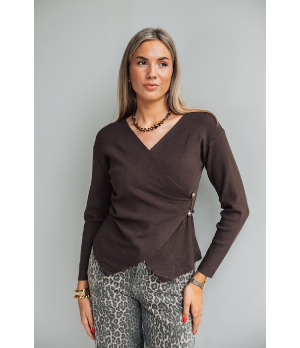 La Rebelle Top bruin | Stacy