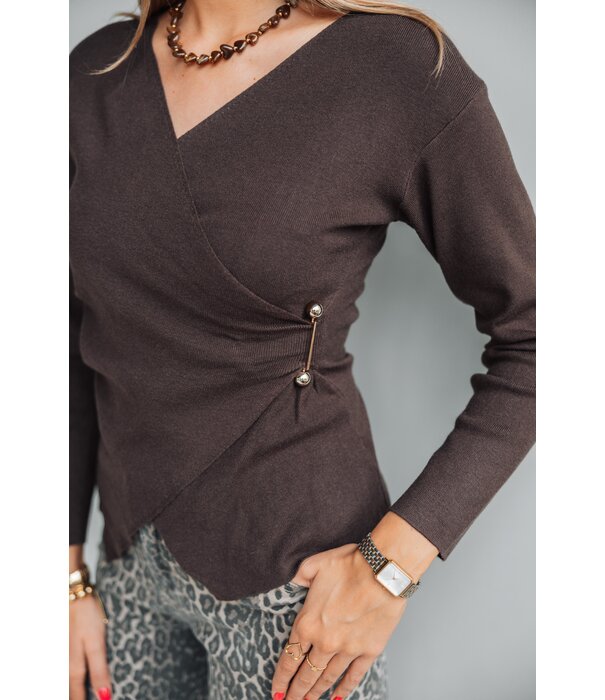 La Rebelle Top bruin | Stacy