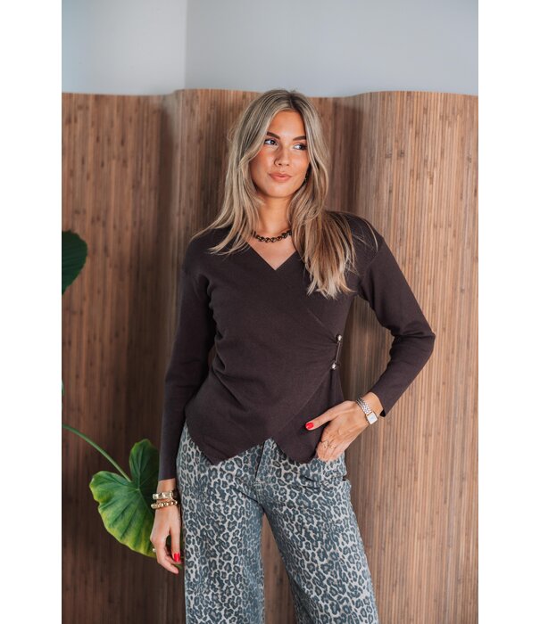 La Rebelle Top bruin | Stacy