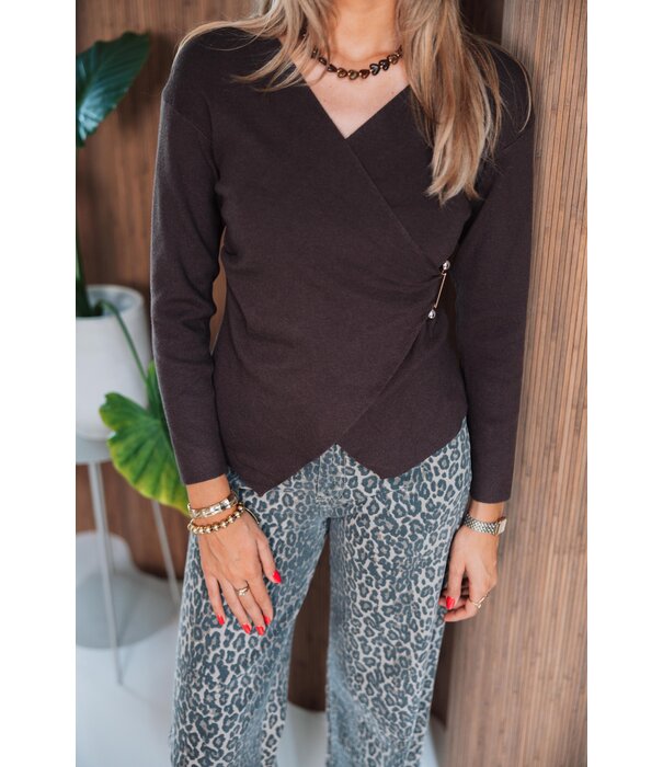 La Rebelle Top bruin | Stacy