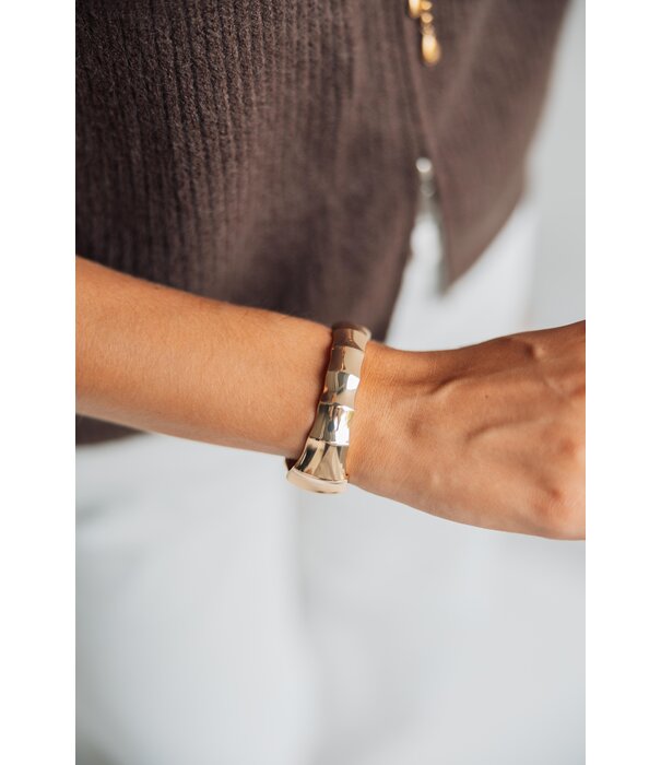 La Rebelle Armband bangle bold bamboo | goud