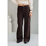 Jeans wide leg bruin | Senne