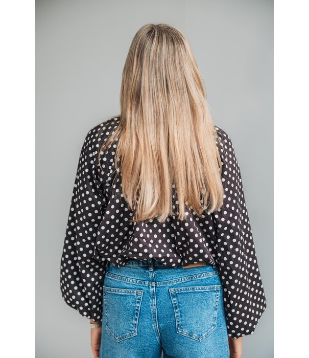 La Rebelle Blouse bruin polkadot | Emily