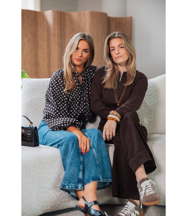 La Rebelle Blouse bruin polkadot | Emily