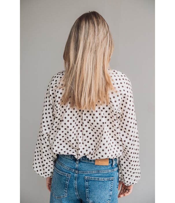 La Rebelle Blouse off white polkadot | Emily