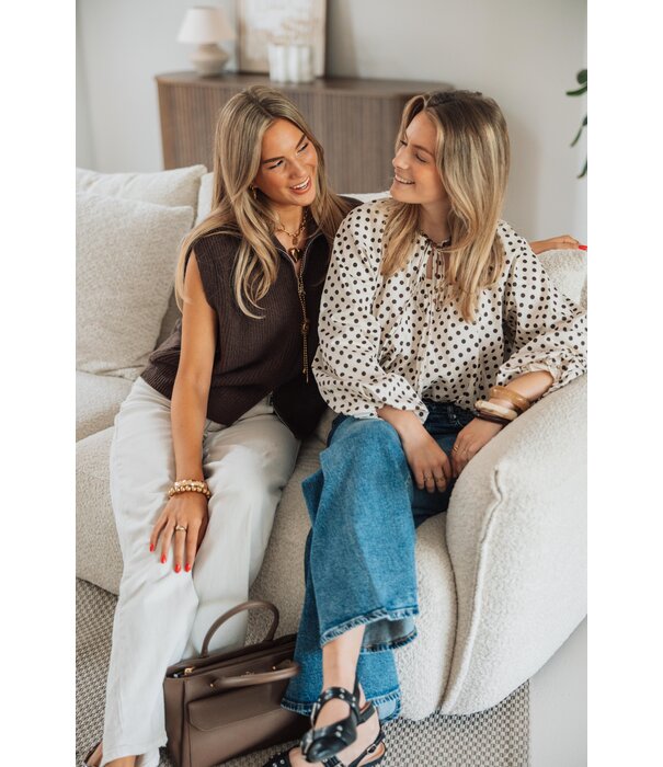 La Rebelle Blouse off white polkadot | Emily