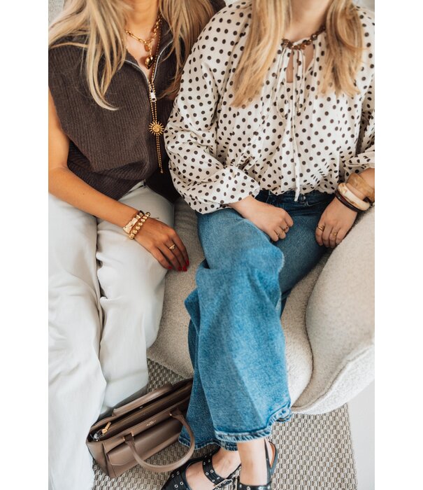 La Rebelle Blouse off white polkadot | Emily