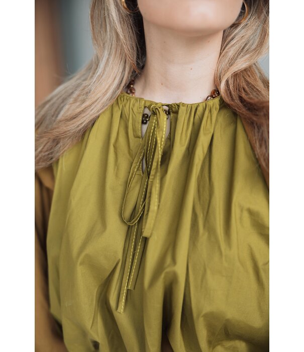 La Rebelle Blouse olijf groen | Emily