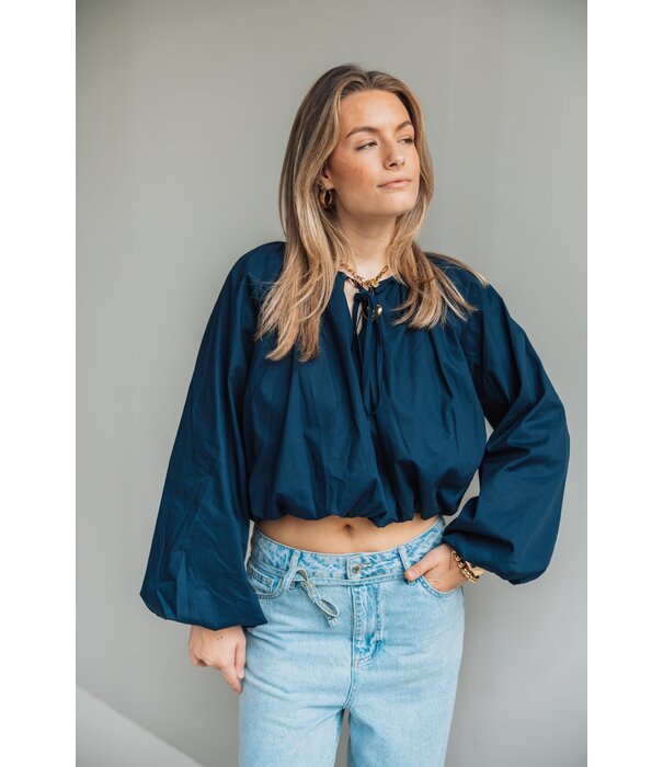 La Rebelle Blouse navy blauw | Emily
