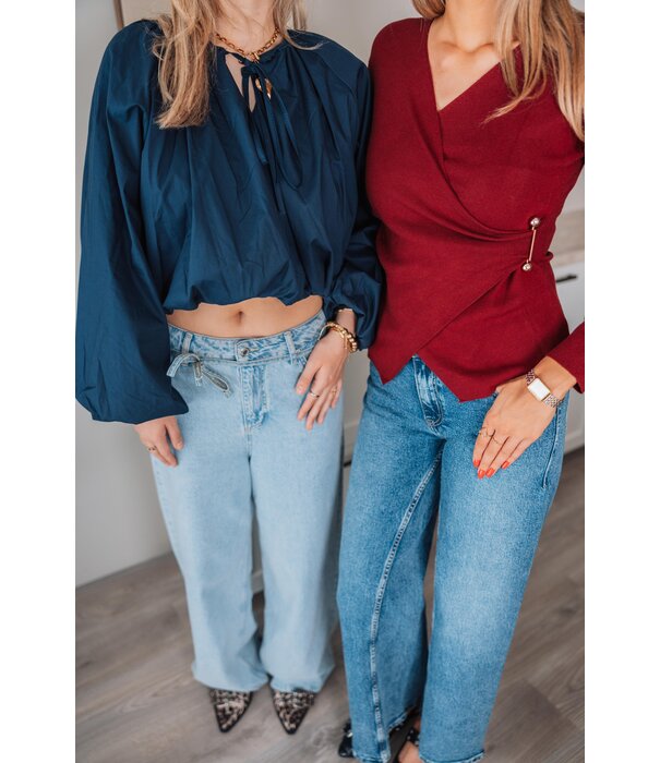 La Rebelle Blouse navy blauw | Emily