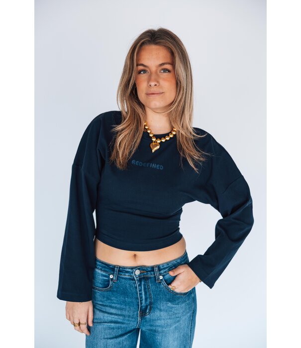 La Rebelle Top LS navy blauw | Redefined