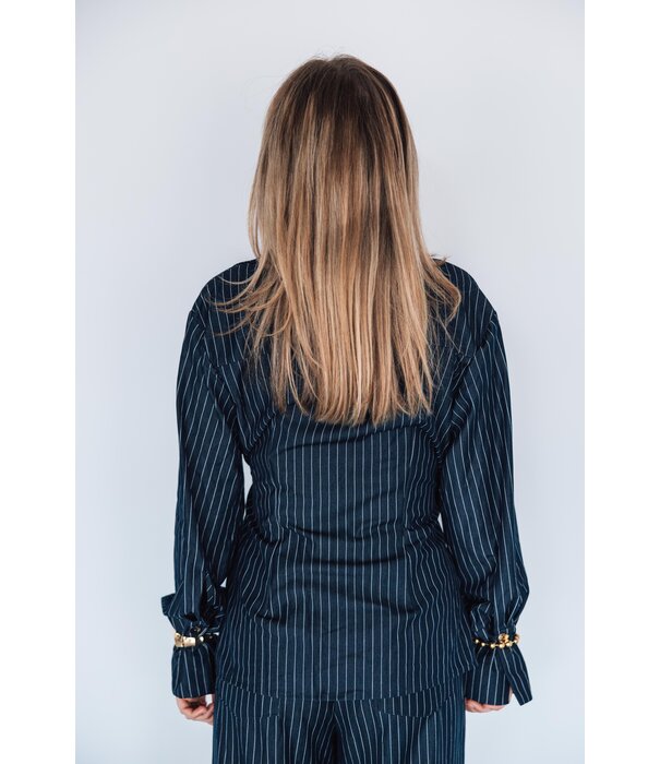 La Rebelle Blouse gestreept blauw | Yfke