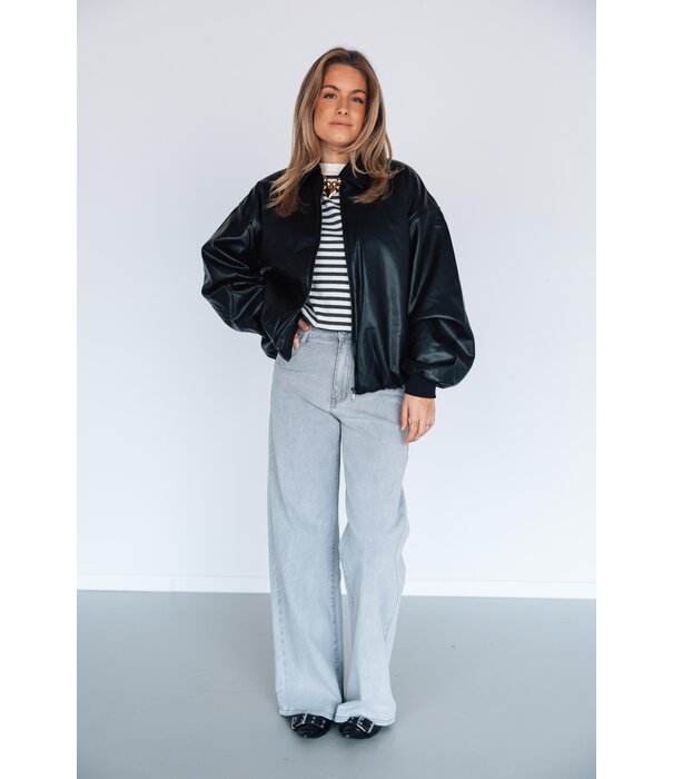 La Rebelle Jeans wide leg grijs | Froukje