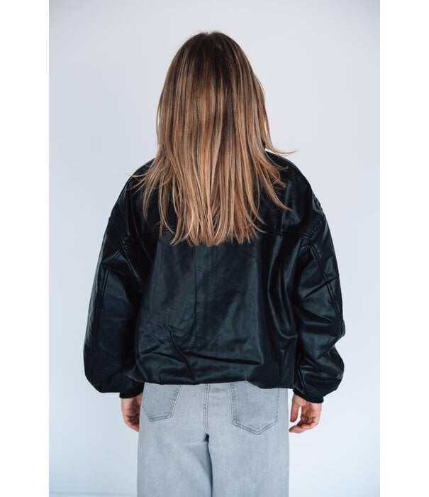 La Rebelle Jasje bomber PU leer zwart | Jule