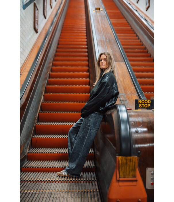 La Rebelle Jasje bomber PU leer zwart | Jule