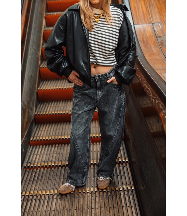 La Rebelle Jasje bomber PU leer zwart | Jule