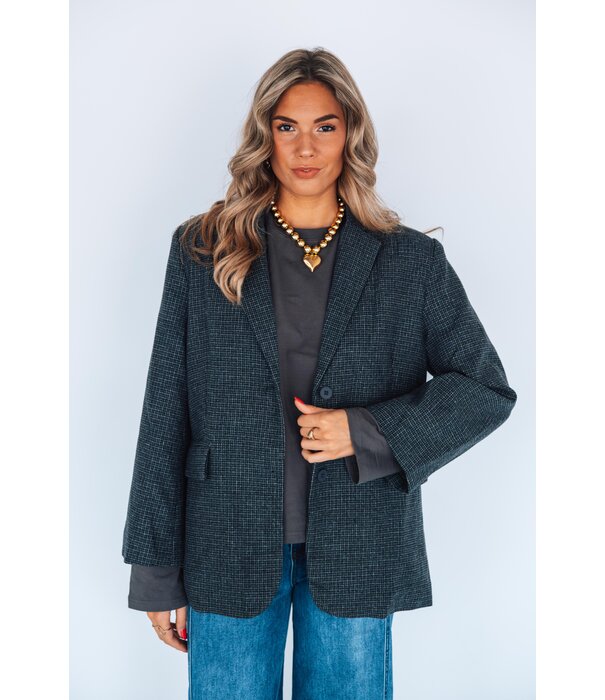 La Rebelle Blazer geruit grijs | Lorijn