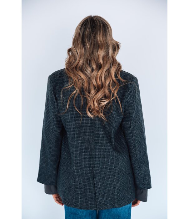 La Rebelle Blazer geruit grijs | Lorijn