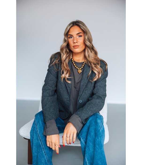 La Rebelle Blazer geruit grijs | Lorijn