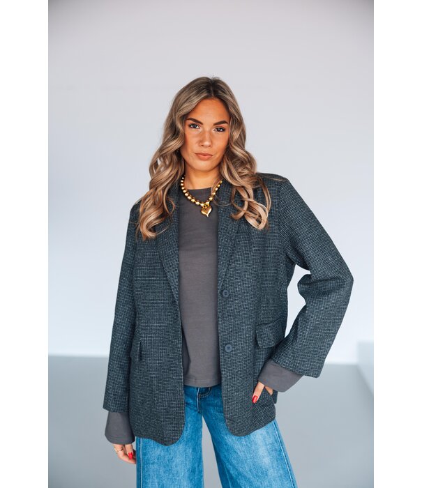 La Rebelle Blazer geruit grijs | Lorijn