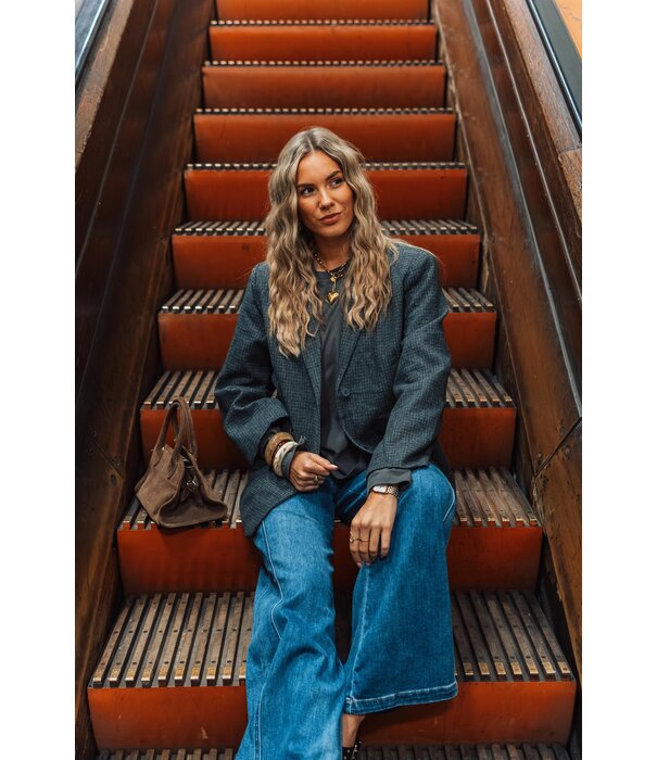 La Rebelle Blazer geruit grijs | Lorijn