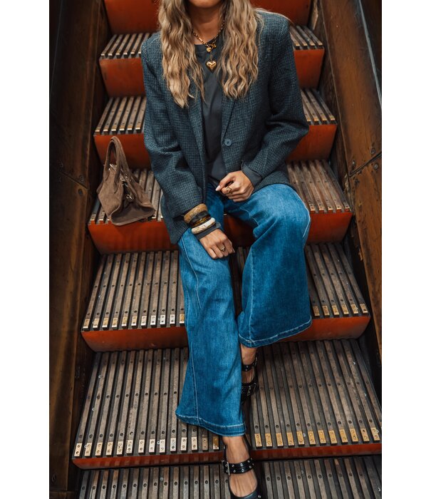 La Rebelle Blazer geruit grijs | Lorijn