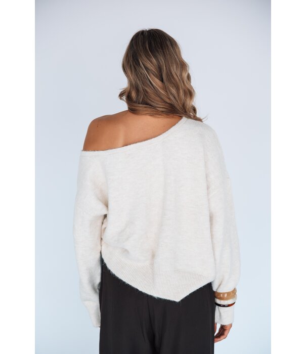 La Rebelle Trui off shoulder off white | Marlie