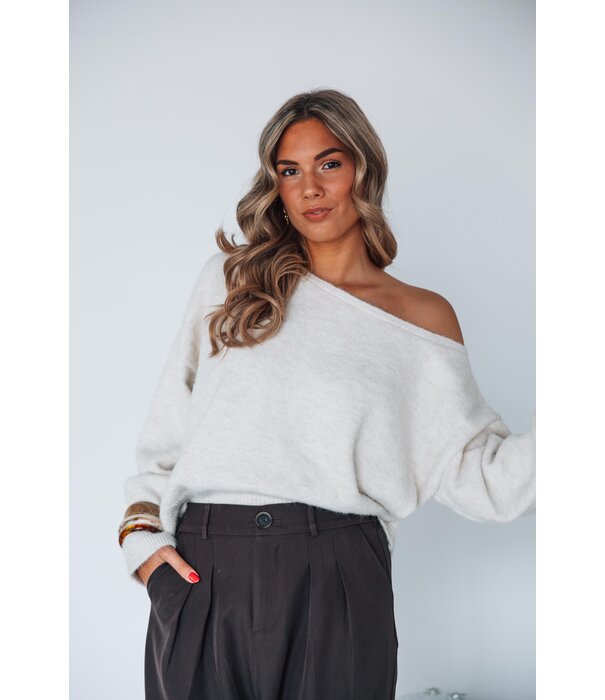 La Rebelle Trui off shoulder off white | Marlie