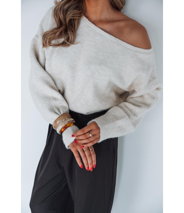La Rebelle Trui off shoulder off white | Marlie