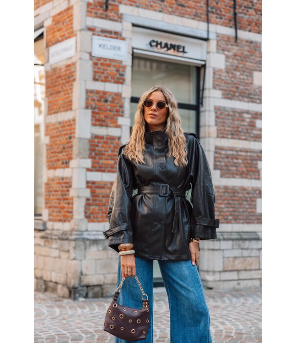 La Rebelle Jas leer bruin | Sarah