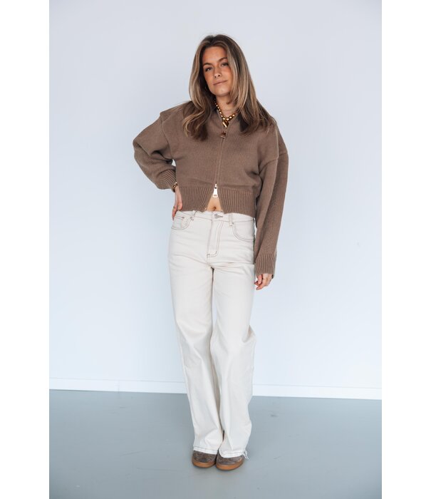 La Rebelle Jeans straight leg beige | Grace
