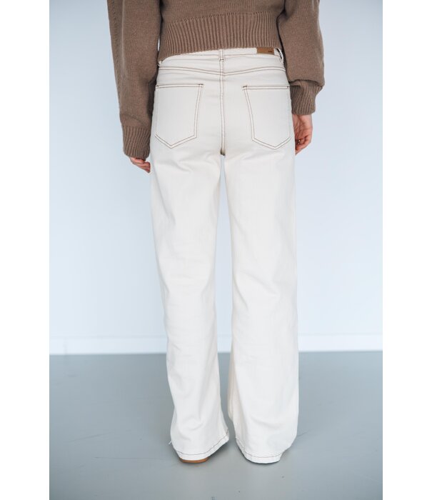 La Rebelle Jeans straight leg beige | Grace