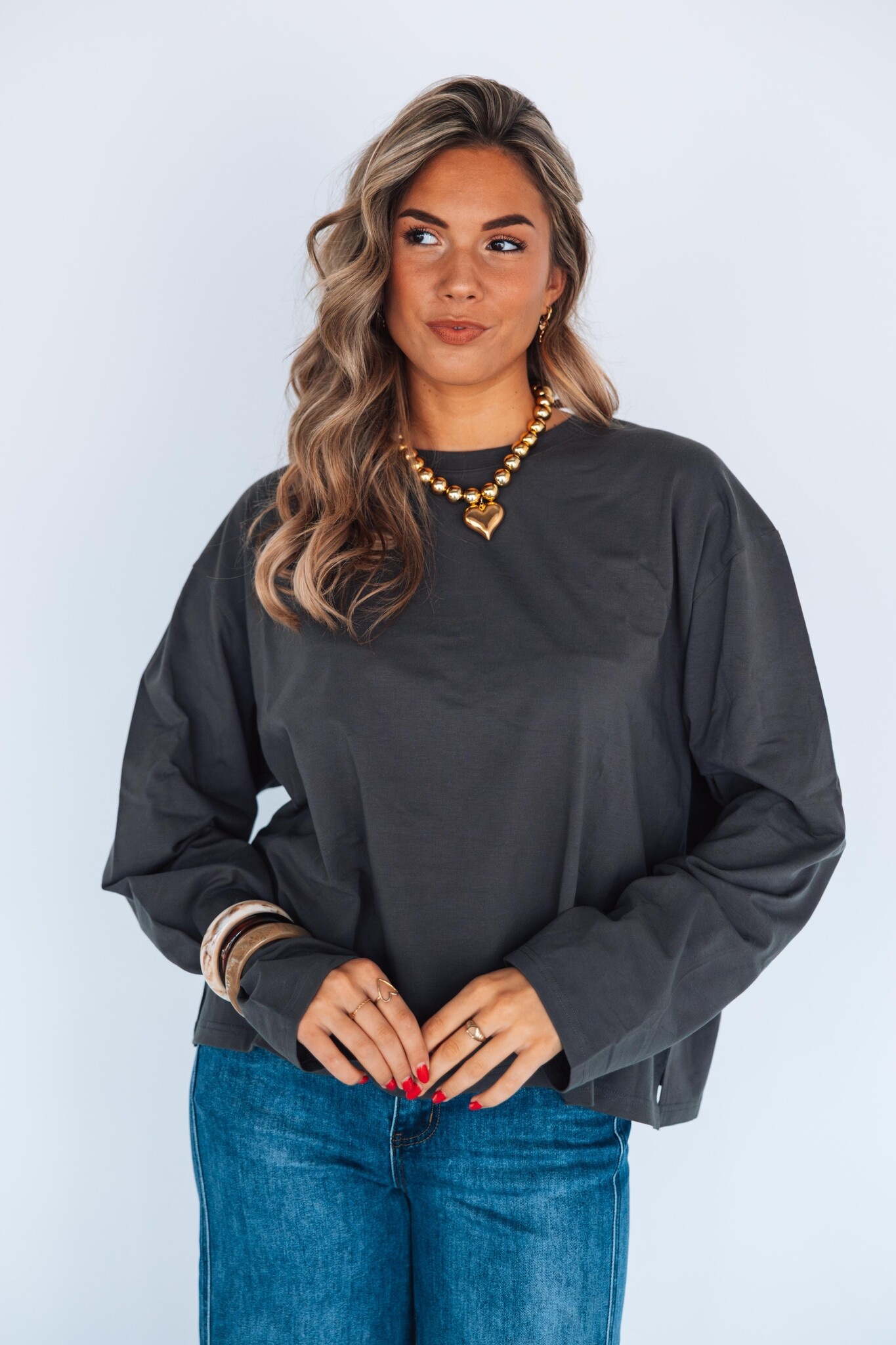 Donkergrijze longsleeve