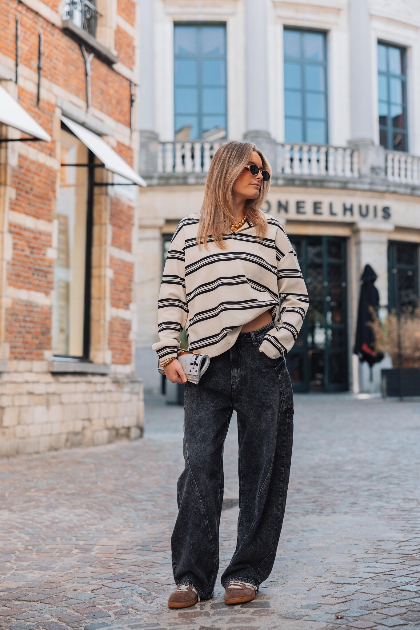 Donkergrijze ballon jeans