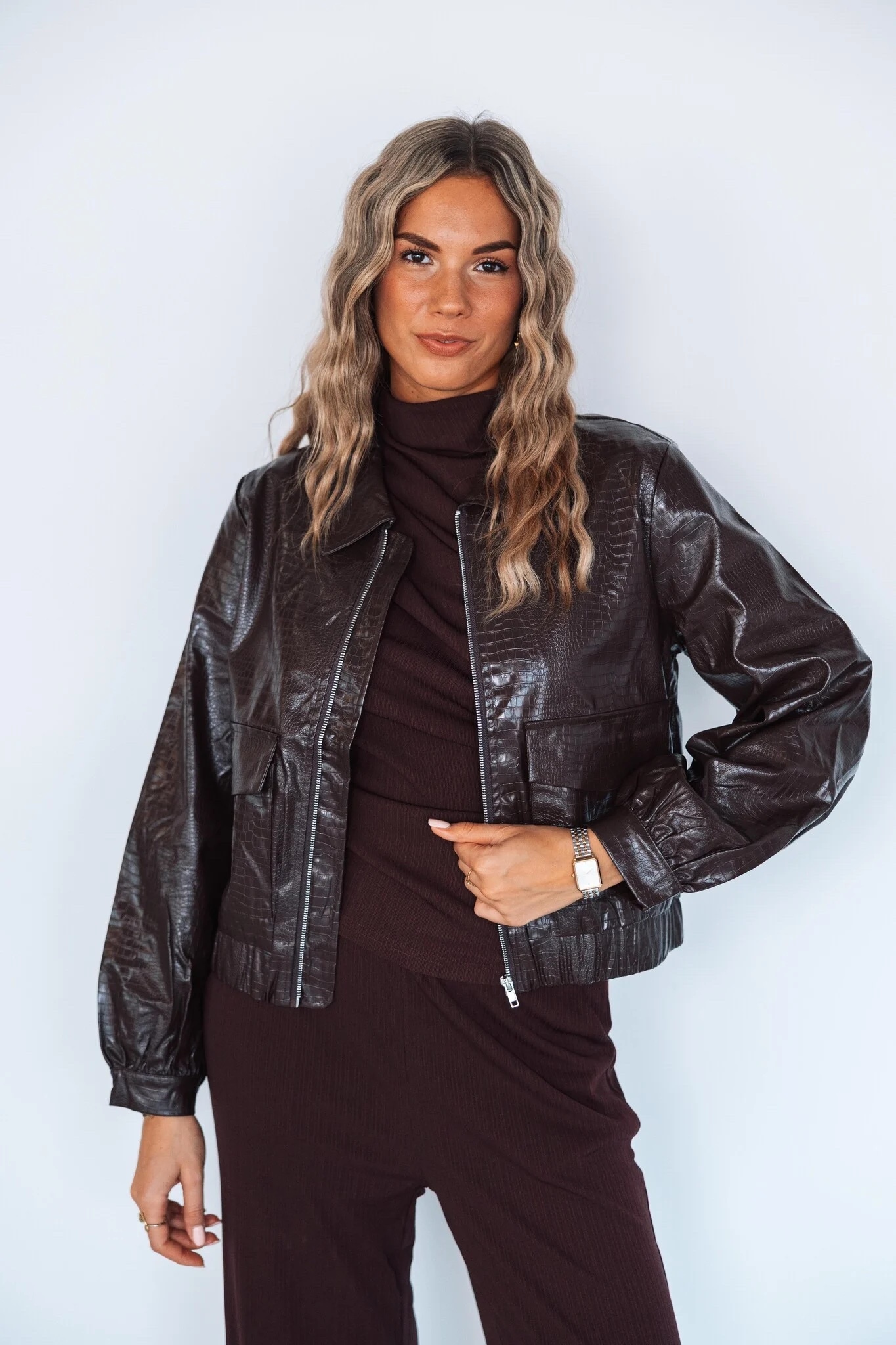 Bruine herfstjas voor dames